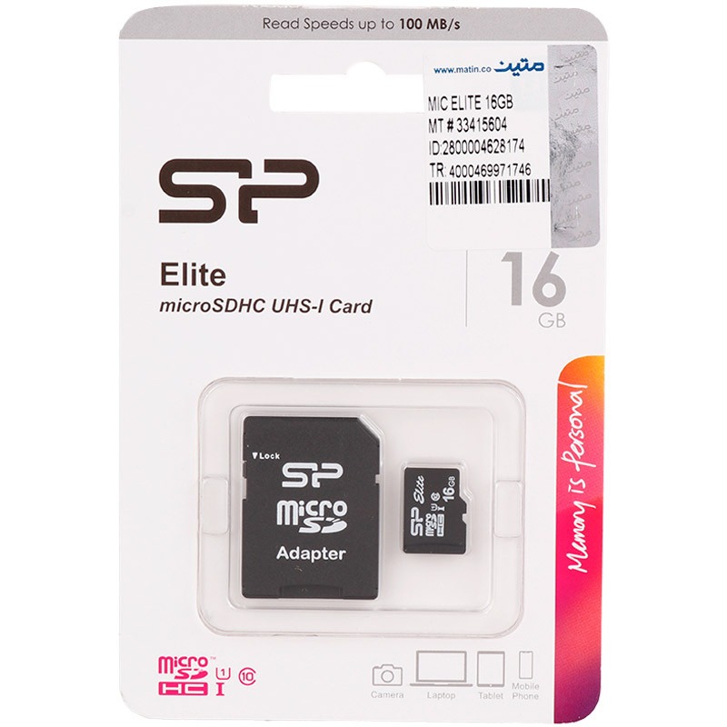 میکرو 16 گیگ سیلیکون پاور Silicon Power Elite U1 C10 100MB/s + خشاب